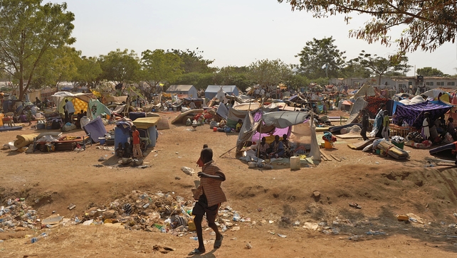 Makeshift shelters at the United Nations mission in South Sudan compound in Juba Makeshift shelters at the United Nations mission in South Sudan compound in Juba
