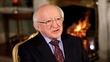 Uachtarán na hÉireann Micheál D. Ó hUiginn & Seán Ó Cuirreáin, Iar-Choimisinéir Teanga.