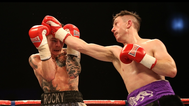 Paul McCloskey (r) in action against Dave Ryan