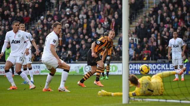 David Meyler scored Hull's second but United rallied to win