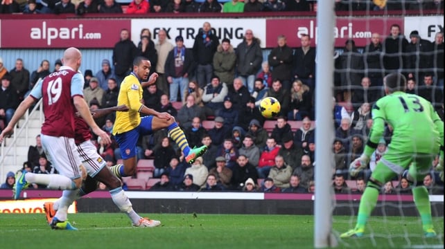 Theo Walcott grabbed two goals as Arsenal fought back to win at West Ham