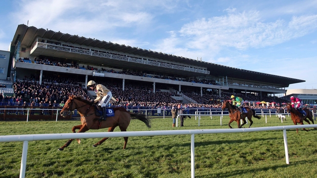 Ruby Walsh guides Sure Reef home in the opening race at Leopardstown