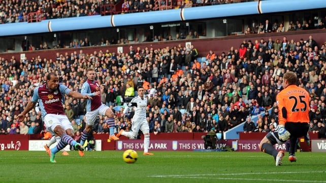 Gabby Agbonlahor opens the scoring at Villa Park