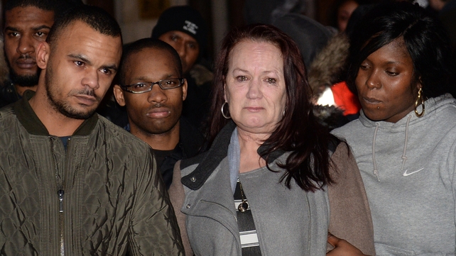 Marlon and Pam Duggan (left and centre) were angered by the verdict Marlon and Pam Duggan (left and centre) were angered by the verdict