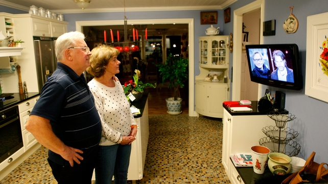 Hans and Gudrun Hammarstroem, parents of photographer Niclas Hammarstroem, watch a news report on his release Hans and Gudrun Hammarstroem, parents of photographer Niclas Hammarstroem, watch a news report on his release