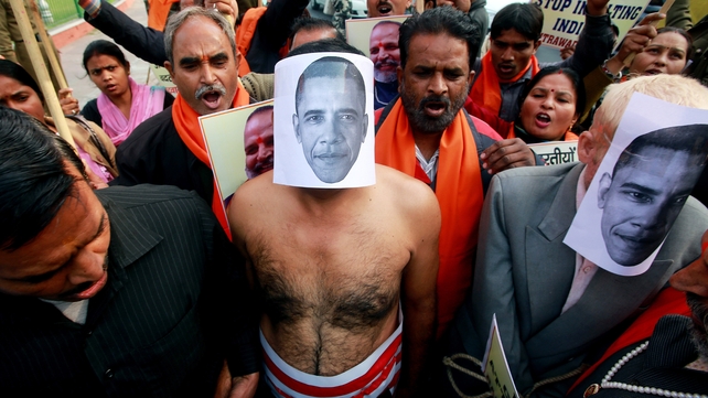 The case has led to angry protests in India The case has led to angry protests in India