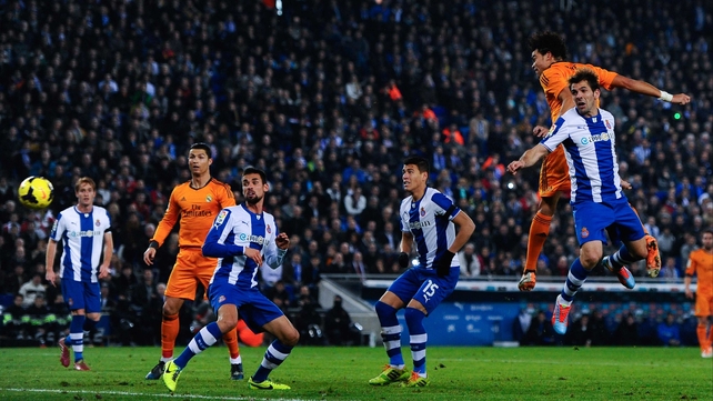 Pepe heads the only goal of the game