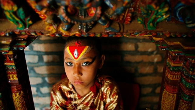 The living goddess lives in a palace-temple in ancient Kathmandu's Durbar Square The living goddess lives in a palace-temple in ancient Kathmandu's Durbar Square