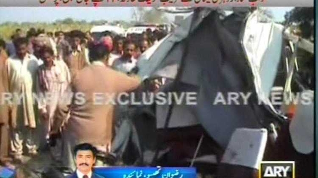 Local television footage showed the aftermath of the crash Local television footage showed the aftermath of the crash