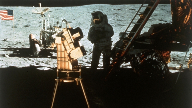 The experiment was attached to the lunar landing module on Apollo 16 The experiment was attached to the lunar landing module on Apollo 16