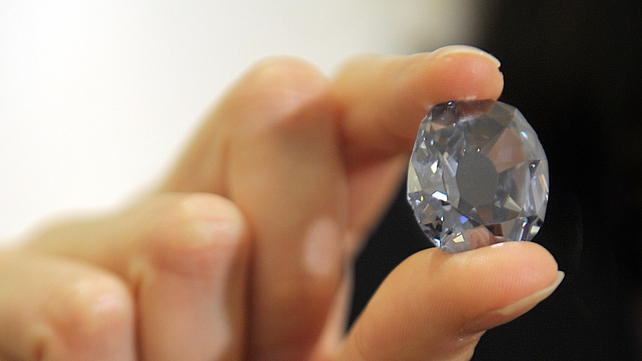 This file photo shows the famous Wittelsbach-Graff blue diamond This file photo shows the famous Wittelsbach-Graff blue diamond