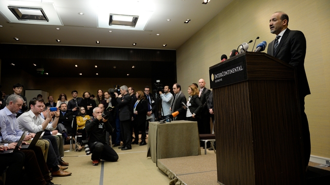 Syrian National Coalition (SNC) leader Ahmad Jarba gives a press conference on the 'Geneva II' peace talks Syrian National Coalition (SNC) leader Ahmad Jarba gives a press conference on the 'Geneva II' peace talks