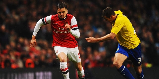 Carl Jenkinson in action in Arsenal's FA Cup Fourth Round clash with Coventry