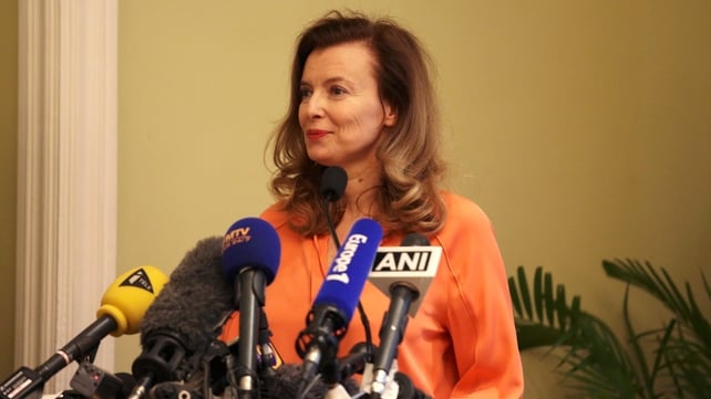 Valerie Trierweiler is in India to raise awareness of child malnutrition (Pic: EPA) Valerie Trierweiler is in India to raise awareness of child malnutrition (Pic: EPA)
