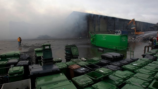 A fire at the neighbouring Oxigen recycling plant forced the evacuation of the An Post depot A fire at the neighbouring Oxigen recycling plant forced the evacuation of the An Post depot