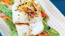 Soy Steamed Cod with Crisp Gingered Vegetables Soy Steamed Cod with Crisp Gingered Vegetables