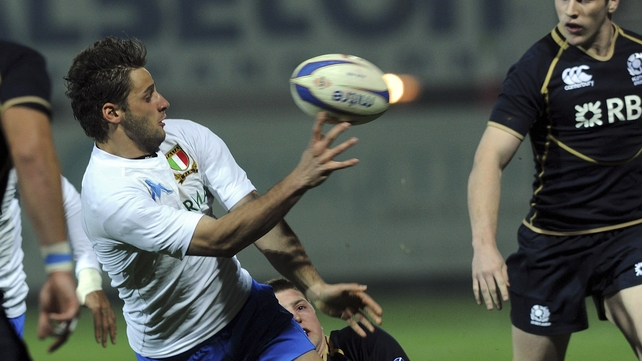 Angelo Esposito, in action here with Italy's under-20s, is set to make his debut for the senior side