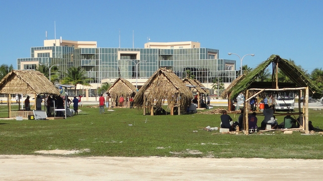 The Marshall Islands authorities prepare a welcome for a Pacific leaders' summit in Majuro The Marshall Islands authorities prepare a welcome for a Pacific leaders' summit in Majuro
