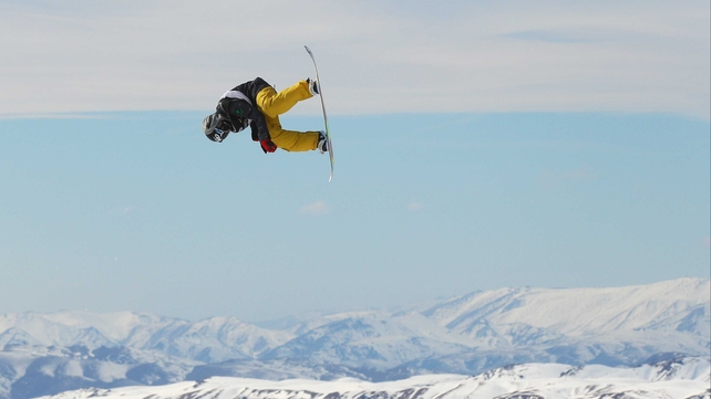 O'Connor pictured competing in the Snowboard Big Air at the Winter Games NZ