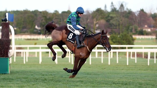 Rubi Ball clearing the last in the Lexus Chase at Leopardstown