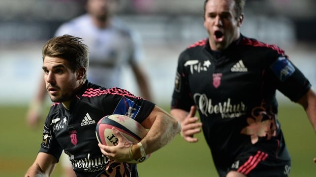 Hugo Bonneval (left) in action for Stade Francais