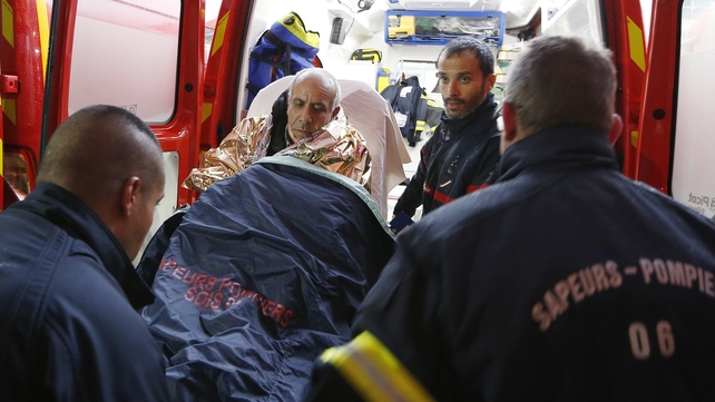 Medics take care of an injured person at the hospital of Nice, southern France, after a train derailed near Digne-les-Bains in the French Alps Medics take care of an injured person at the hospital of Nice, southern France, after a train derailed near Digne-les-Bains in the French Alps