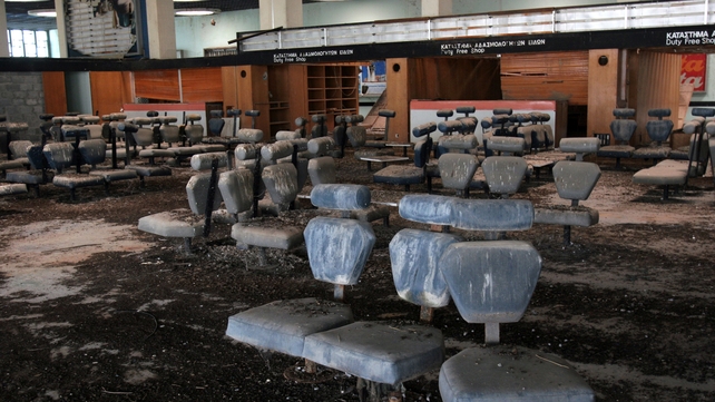 The meeting is taking place in the now defunct Nicosia international airport The meeting is taking place in the now defunct Nicosia international airport