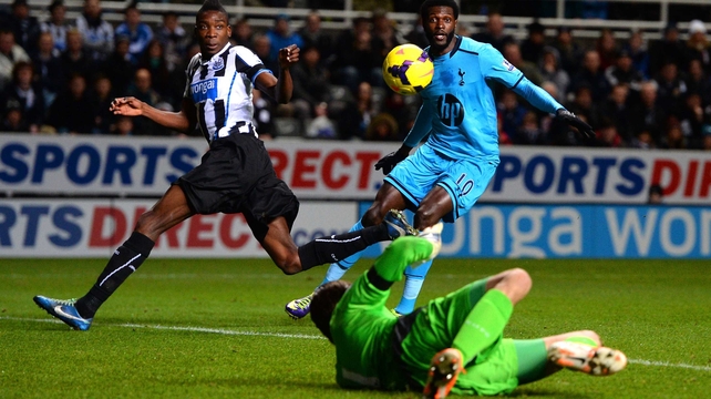 Emmanuel Adebayor scored on the double for Tottenham