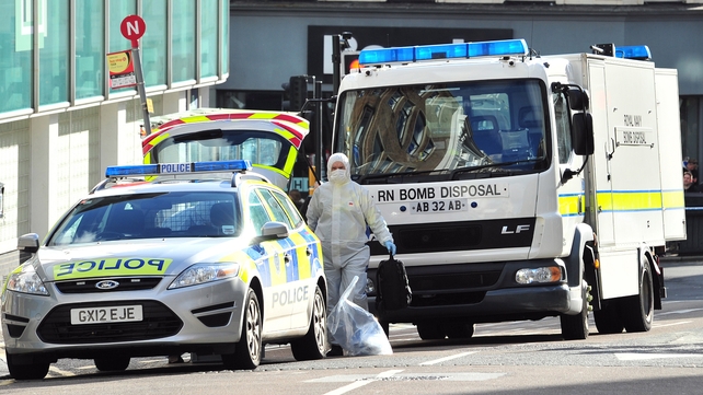 Bomb disposal units were called to deal with the suspected packages Bomb disposal units were called to deal with the suspected packages
