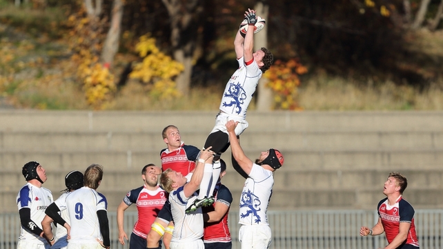 Stephen Whittaker (in the air) in action for Finland during his playing days; he is now their technical director