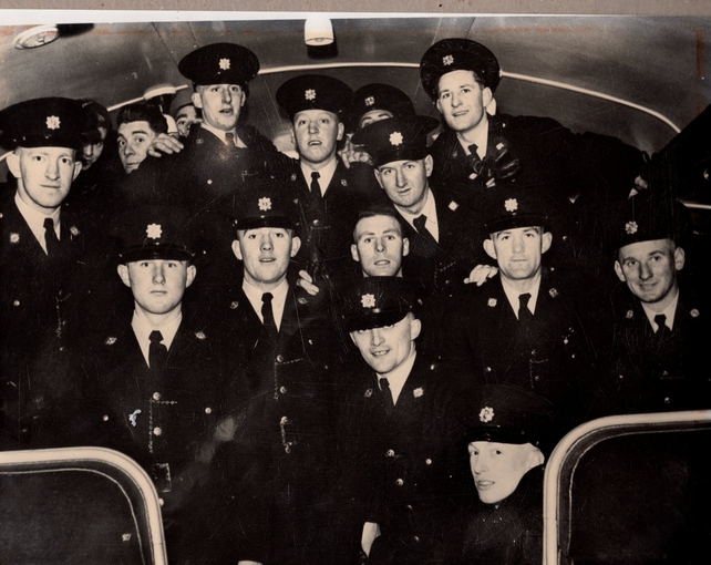 Young gardaí pose on the 'Templemore Special' train (Pic: An Garda Síochána)