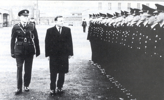 Superintendent Doherty and Charles Haughey inspect the guard of honour (Pic: An Garda Síochána)