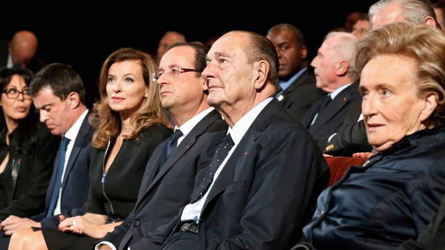 Mr Chirac pictured with French President Francois Hollande Mr Chirac pictured with French President Francois Hollande