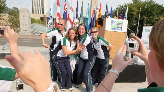 Joy Neville, Jean Lonergan, Rosie Foley and Amanda Greensmith at the Women's RWC in 2006 in Canada