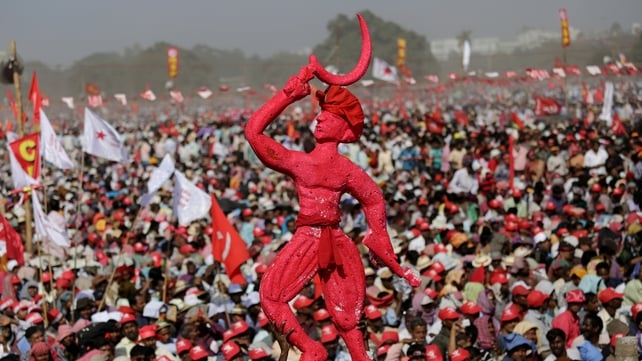 Communist Party of India activists rally in Kolkata ahead of the election announcement (Pic: EPA) Communist Party of India activists rally in Kolkata ahead of the election announcement (Pic: EPA)