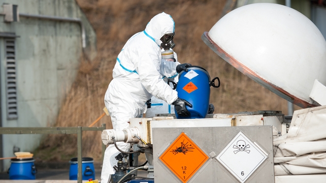 An employee of German company GEKA demonstrates the destruction of chemical weapons (Pic: EPA) An employee of German company GEKA demonstrates the destruction of chemical weapons (Pic: EPA)