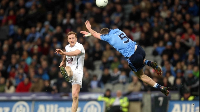 Paul Cribbin of Kildare with Jack McCaffrey of Dublin