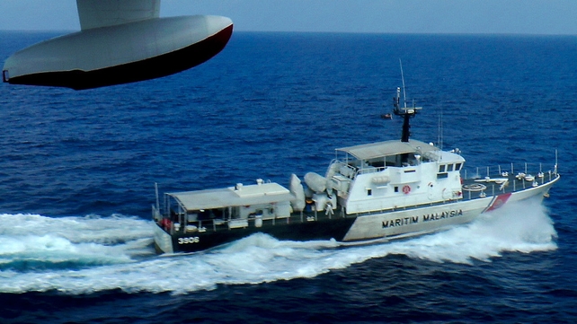 Malaysian coast guard ship takes part in search and rescue operations for missing flight (Pic: EPA) Malaysian coast guard ship takes part in search and rescue operations for missing flight (Pic: EPA)