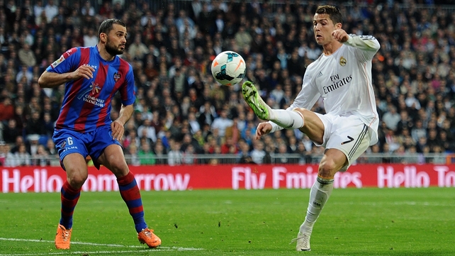 Cristiano Ronaldo scored his 24th La Liga goal of the season against Levante