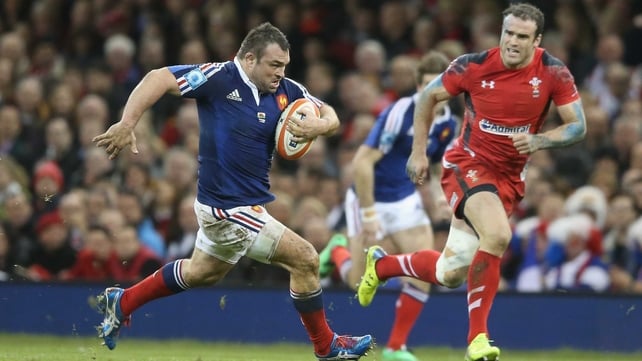 Nicolas Mas of France in action against Wales