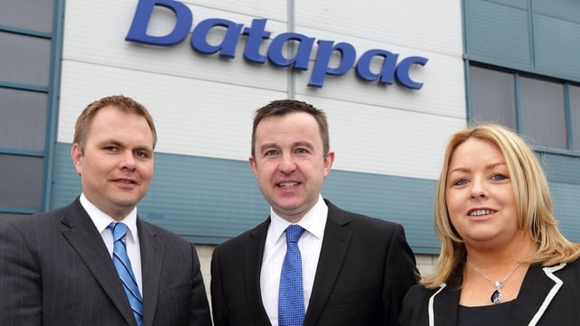 Patrick Kickham, Datapac director, pictured with Minster of State Brian Hayes and Clara Quigley, Datapac's sales manager Patrick Kickham, Datapac director, pictured with Minster of State Brian Hayes and Clara Quigley, Datapac's sales manager