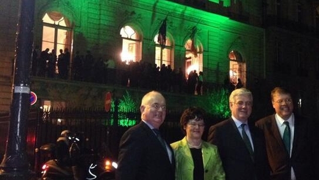 Tánaiste Eamon Gilmore at the Irish embassy in Paris