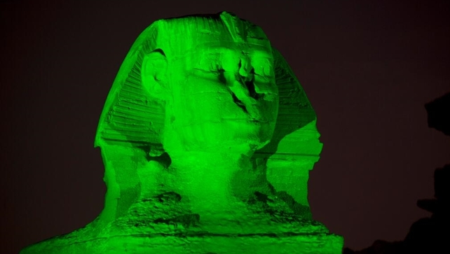 Egypt's Sphinx is among the landmarks sporting Irish colours this weekend