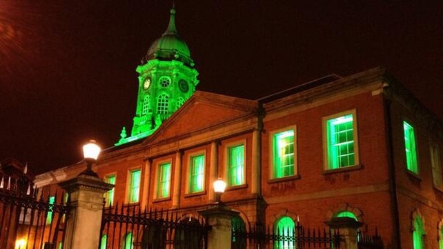 Dublin Castle goes green (Pic: Jim Chandler @Dynamofoe)