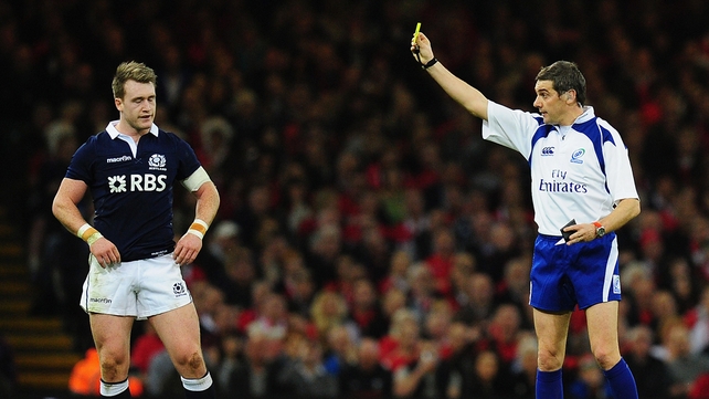 Stuart Hogg was dismissed during the first half in Cardiff