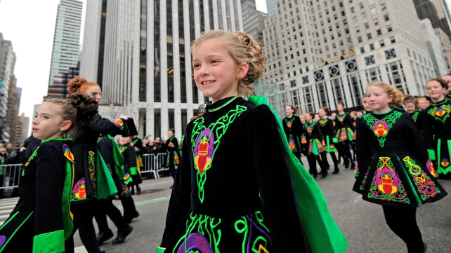 Irish dancers take part in the New York parade last year Irish dancers take part in the New York parade last year