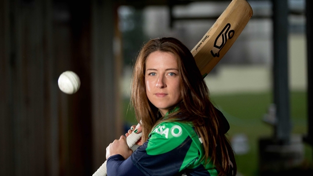 Isobel Joyce was given out lbw against Bangaldesh