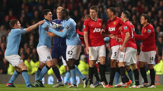 The Manchester derby kicks-off at 7.45pm at Old Trafford