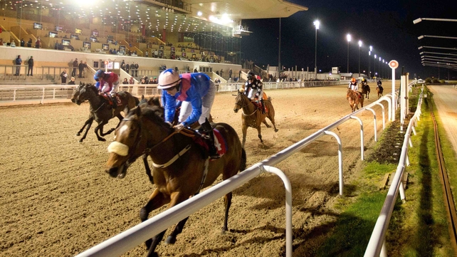 I'vegotafeeling led nearly all the way to take the Happy Mother's Day Weekend At Dundalk Stadium Median Auction Maiden