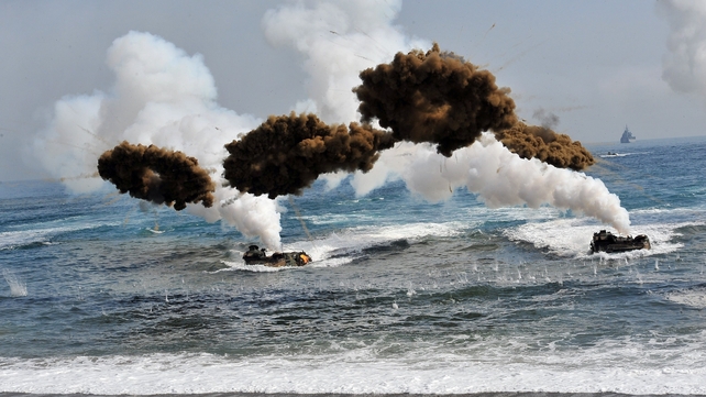 Both North and South Korea are conducting military exercises Both North and South Korea are conducting military exercises